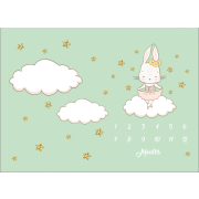 Одеяло за снимки зелено със зайче FOX DREAM 1210